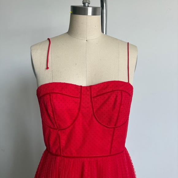 $595 NWT Monique Lhuillier Tulle Fit and Flare Dress Sz 4 - Picture 3 of 13